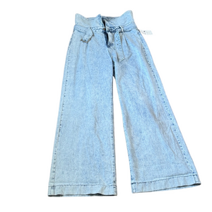 Twelve by Ontwelfth High Rise Wide Leg Tie Waist Denim Jeans SIZE L